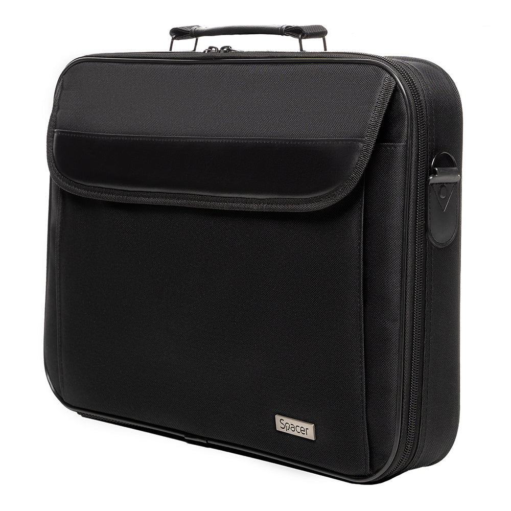 GEANTA SPACER, pt. notebook de max. 16", 1 compartiment, buzunar frontal, buzunar dorsal cu velcro, waterproof, nylon, negru, "Fritz", "SPM7939" (EAN: 5949046600056)
