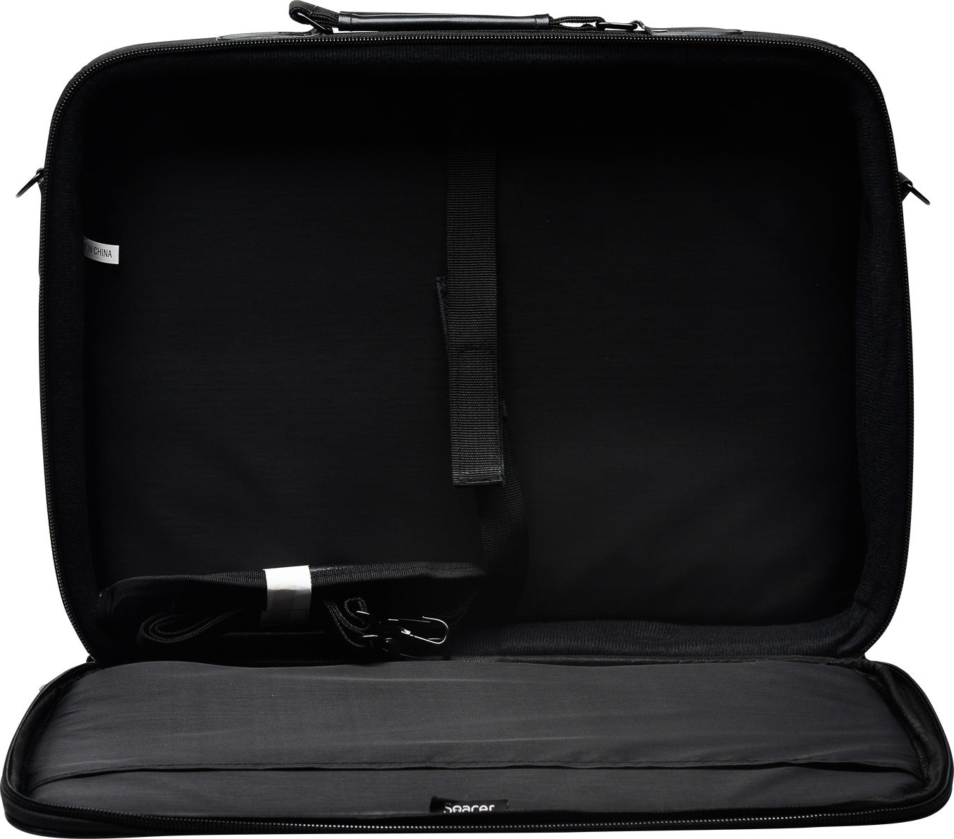 GEANTA SPACER, pt. notebook de max. 16", 1 compartiment, buzunar frontal, buzunar dorsal cu velcro, waterproof, nylon, negru, "Fritz", "SPM7939" (EAN: 5949046600056)