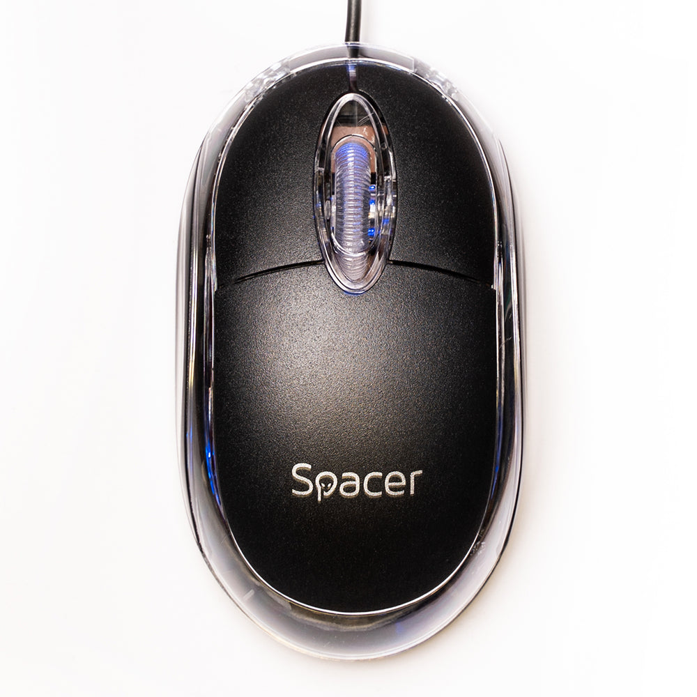 MOUSE Spacer, PC sau NB, cu fir, USB, optic, 800 dpi, butoane/scroll 3/1, , negru, "SPMO-080" 45503289