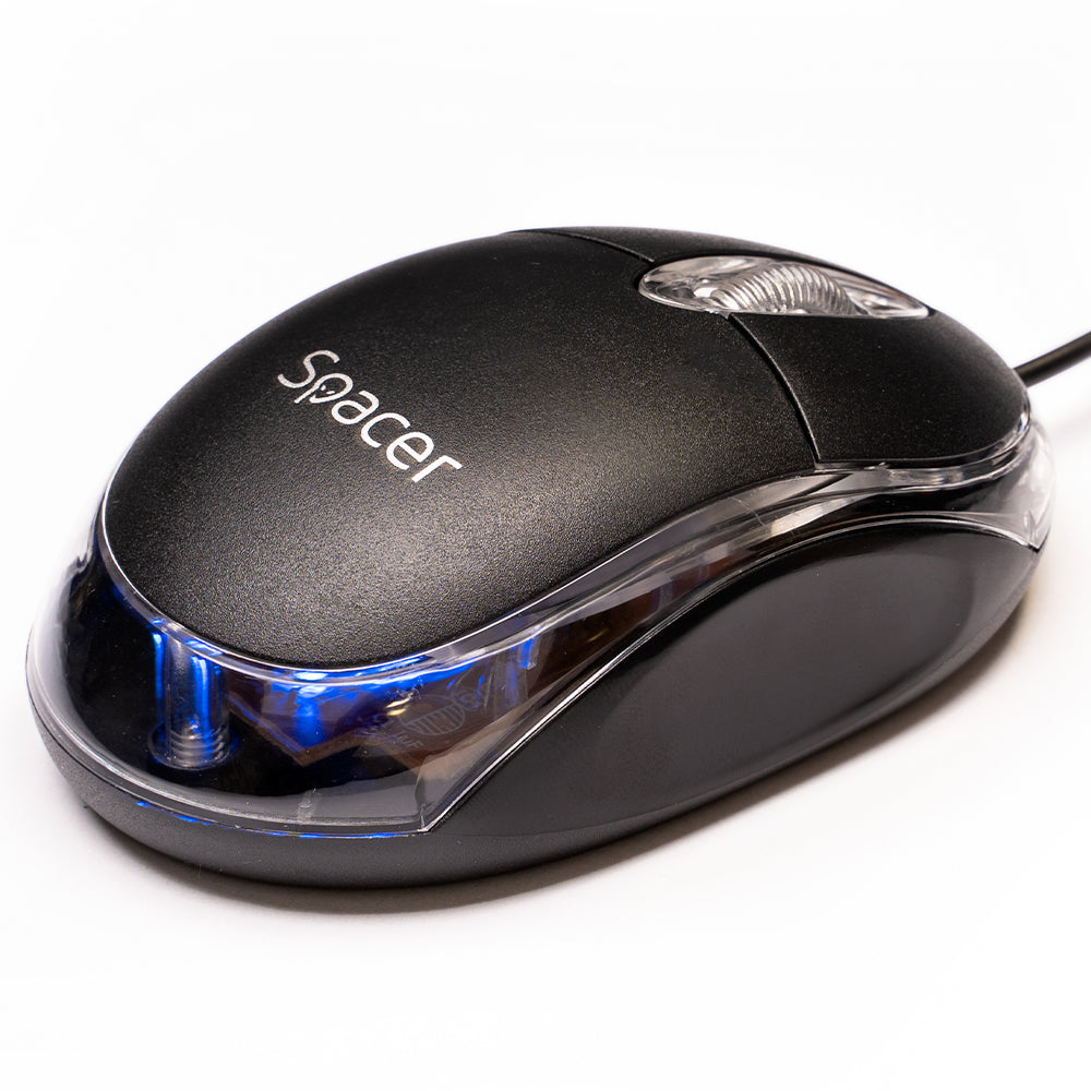 MOUSE Spacer, PC sau NB, cu fir, USB, optic, 800 dpi, butoane/scroll 3/1, , negru, "SPMO-080" 45503289