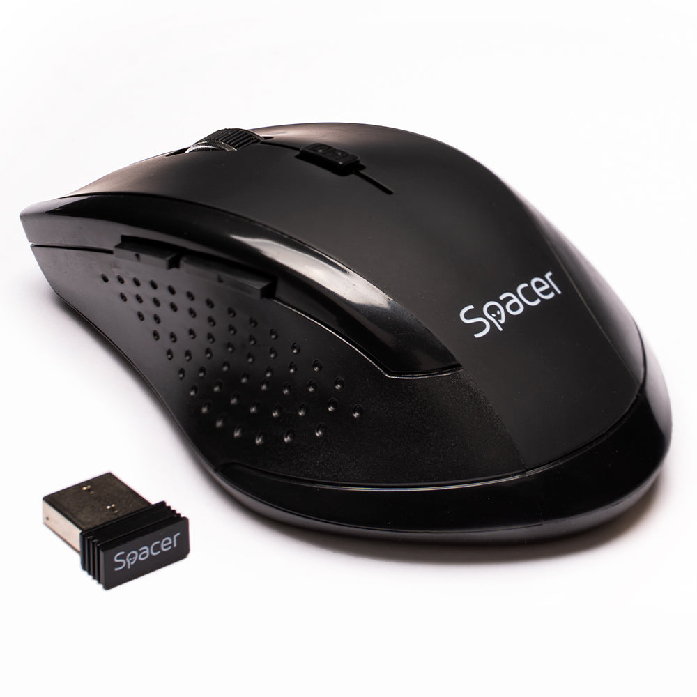 MOUSE Spacer, PC sau NB, wireless, 2.4GHz, optic, 800/ 1200/1600 dpi, butoane/scroll 6/1, rezolutie selectabila, negru, "SPMO-291" 45503292