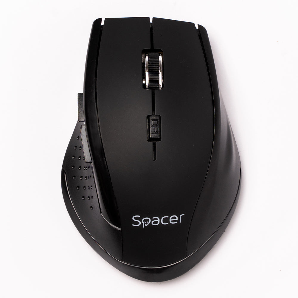 MOUSE Spacer, PC sau NB, wireless, 2.4GHz, optic, 800/ 1200/1600 dpi, butoane/scroll 6/1, rezolutie selectabila, negru, "SPMO-291" 45503292
