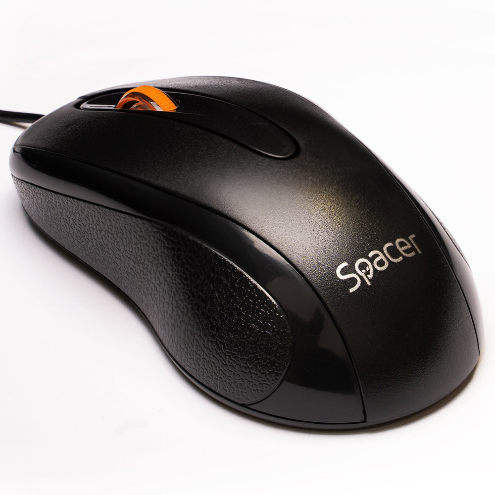 MOUSE Spacer, PC sau NB, cu fir, USB, optic, 1200 dpi, butoane/scroll 3/1, , negru, "SPMO-F01"