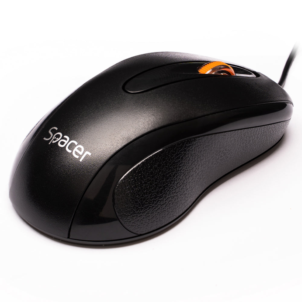 MOUSE Spacer, PC sau NB, cu fir, USB, optic, 1200 dpi, butoane/scroll 3/1, , negru, "SPMO-F01"