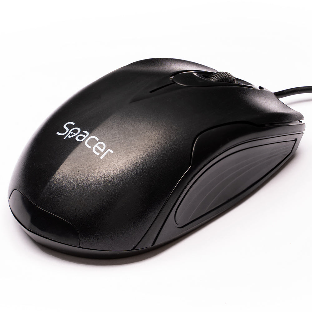 MOUSE Spacer, PC sau NB, cu fir, USB, optic, 1200 dpi, butoane/scroll 3/1, , negru, "SPMO-M11"