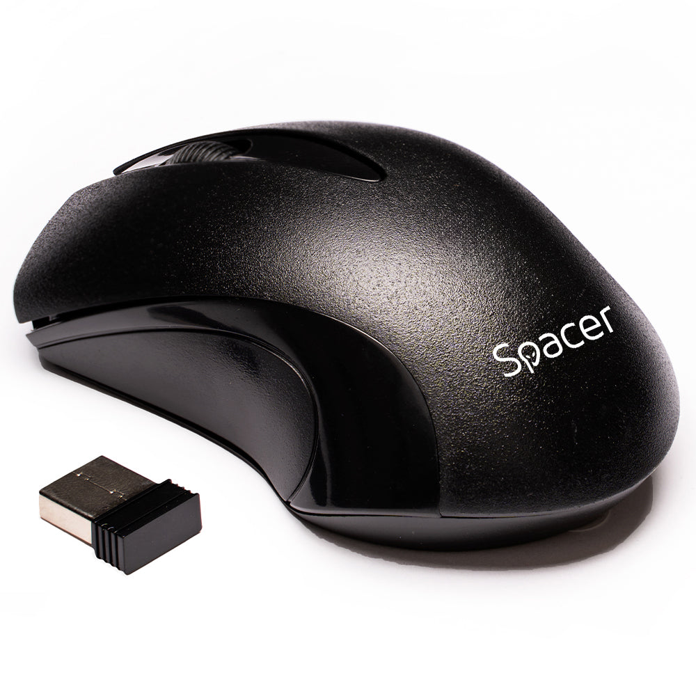 MOUSE Spacer, PC sau NB, wireless, 2.4GHz, optic, 1200 dpi, butoane/scroll 3/1, , negru, "SPMO-W12"