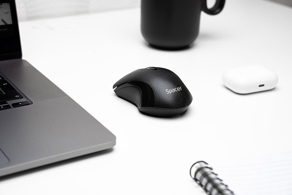 MOUSE Spacer, PC sau NB, wireless, 2.4GHz, optic, 1200 dpi, butoane/scroll 3/1, , negru, "SPMO-W12"