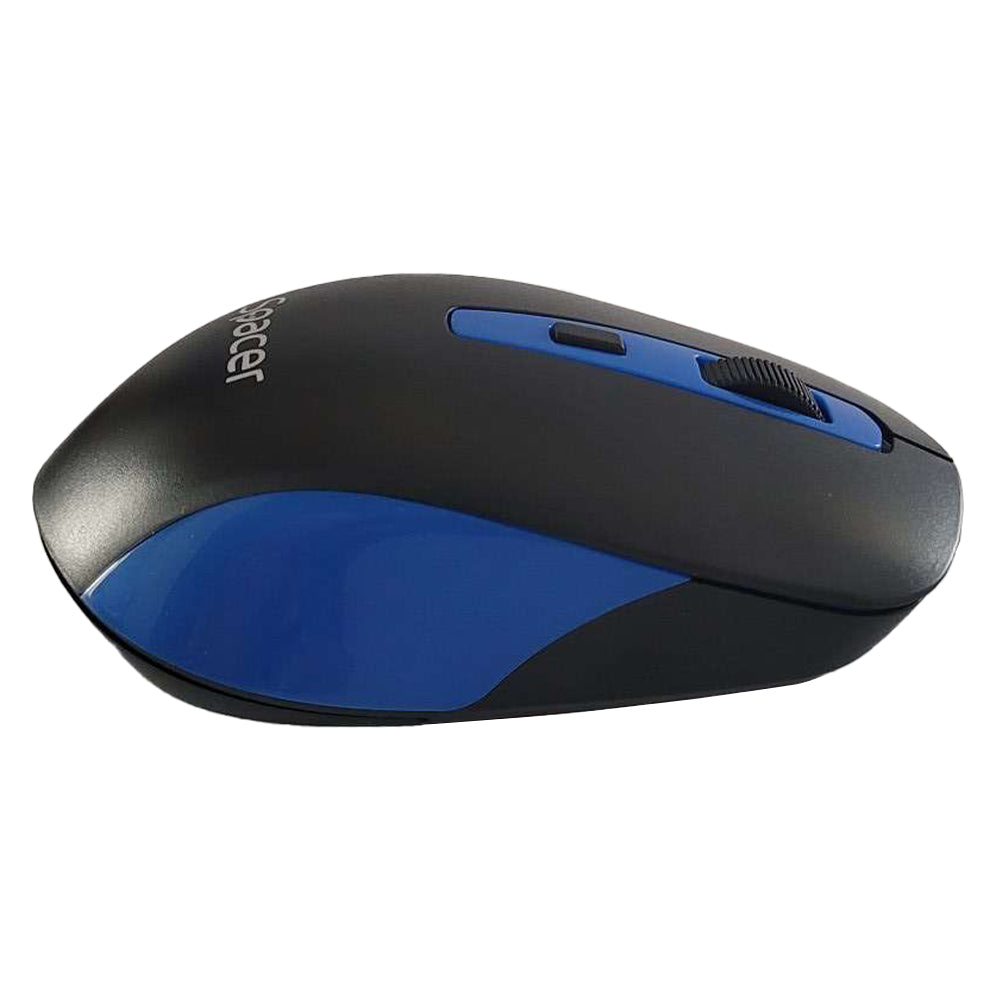 MOUSE Spacer, PC sau NB, wireless, 2.4GHz, optic, 1600 dpi, butoane/scroll 4/1, negru cu albastru, baterii incluse 2x AAA, ambalaj blister "SPMO-WS01-BKBL"