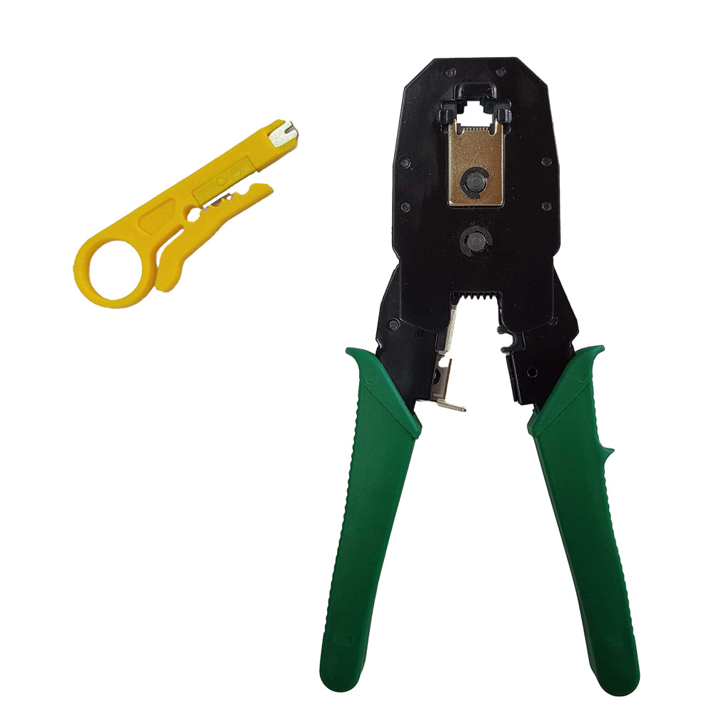 CLESTE sertizare conectori RJ45, SPACER, Unealta dezizolare cablu si punch, functii: sertizare mufe, RJ45, RJ0, RJ11, taiere cablu. "SPNT-CRIMPER-2"