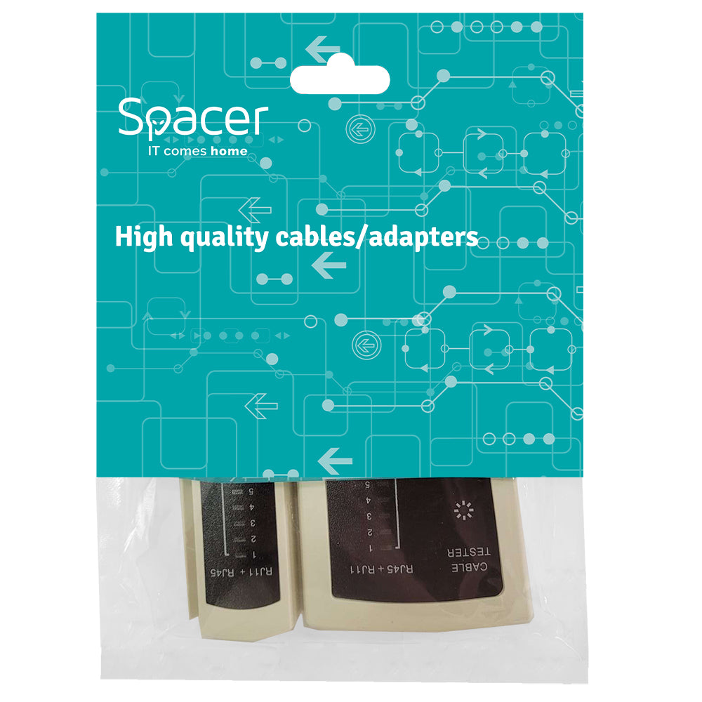 TESTER CABLU RETEA SPACER, pt. cablu UTP, FTP, conector RJ45, RJ11, RJ12, "SPNT-TESTER-1"