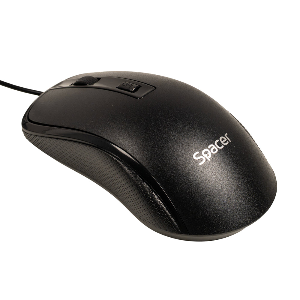 KIT wired SPACER, tastatura cu fir multimedia 104 taste (+ 9 taste multimedia) + mouse rezolutie max.1600dpi, 4 butoane, rotita scroll, black "SPOK-WD-02"
