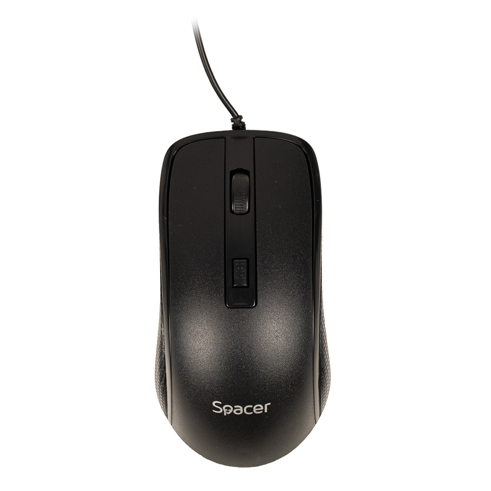 KIT wired SPACER, tastatura cu fir multimedia 104 taste (+ 9 taste multimedia) + mouse rezolutie max.1600dpi, 4 butoane, rotita scroll, black "SPOK-WD-02"