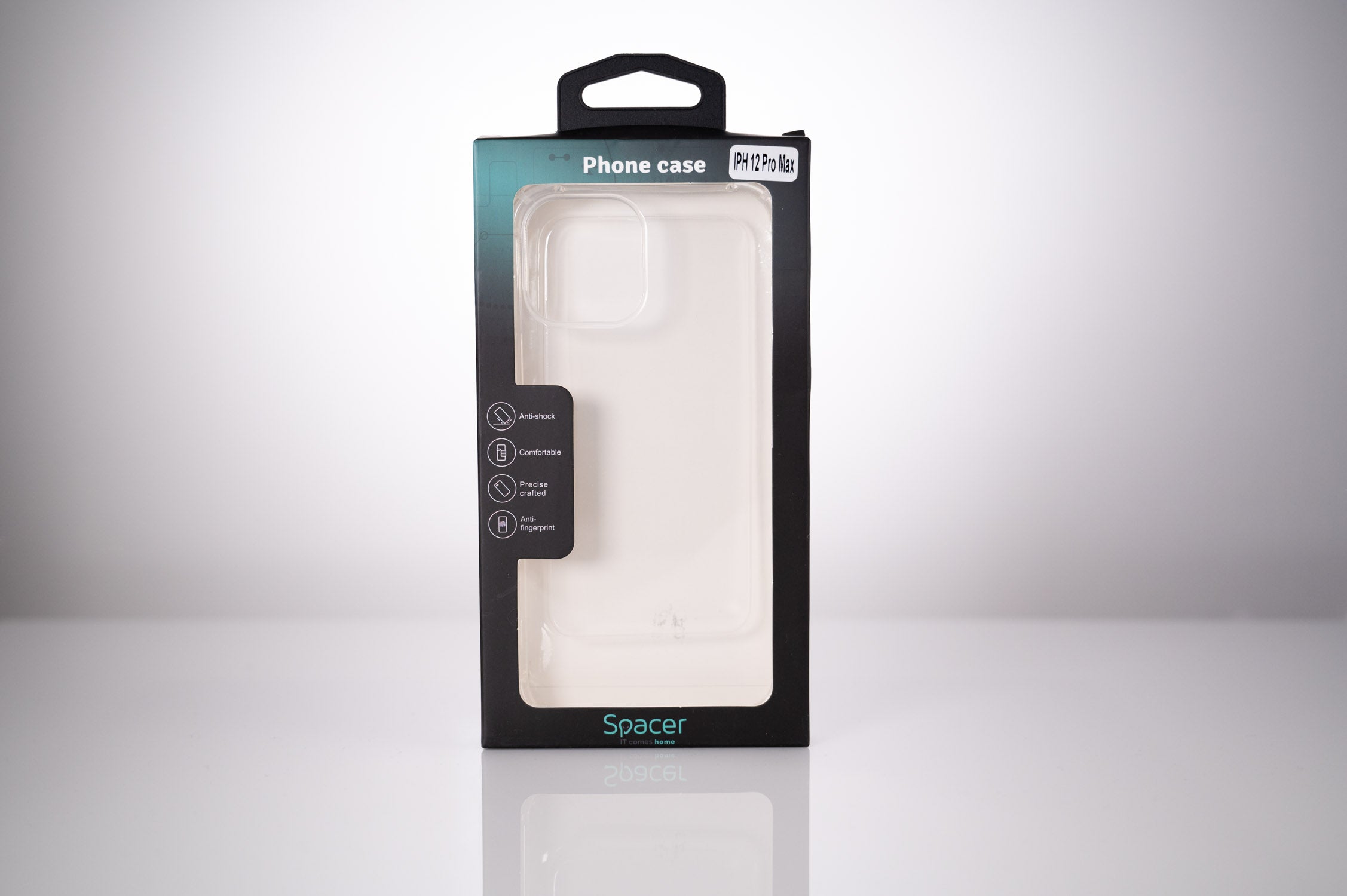 Husa Iphone 12 Pro Max Spacer, grosime 1.5mm, protectie suplimentara antisoc la colturi, material flexibil TPU, transparenta "SPPC-AP-IP12PM-CLR"