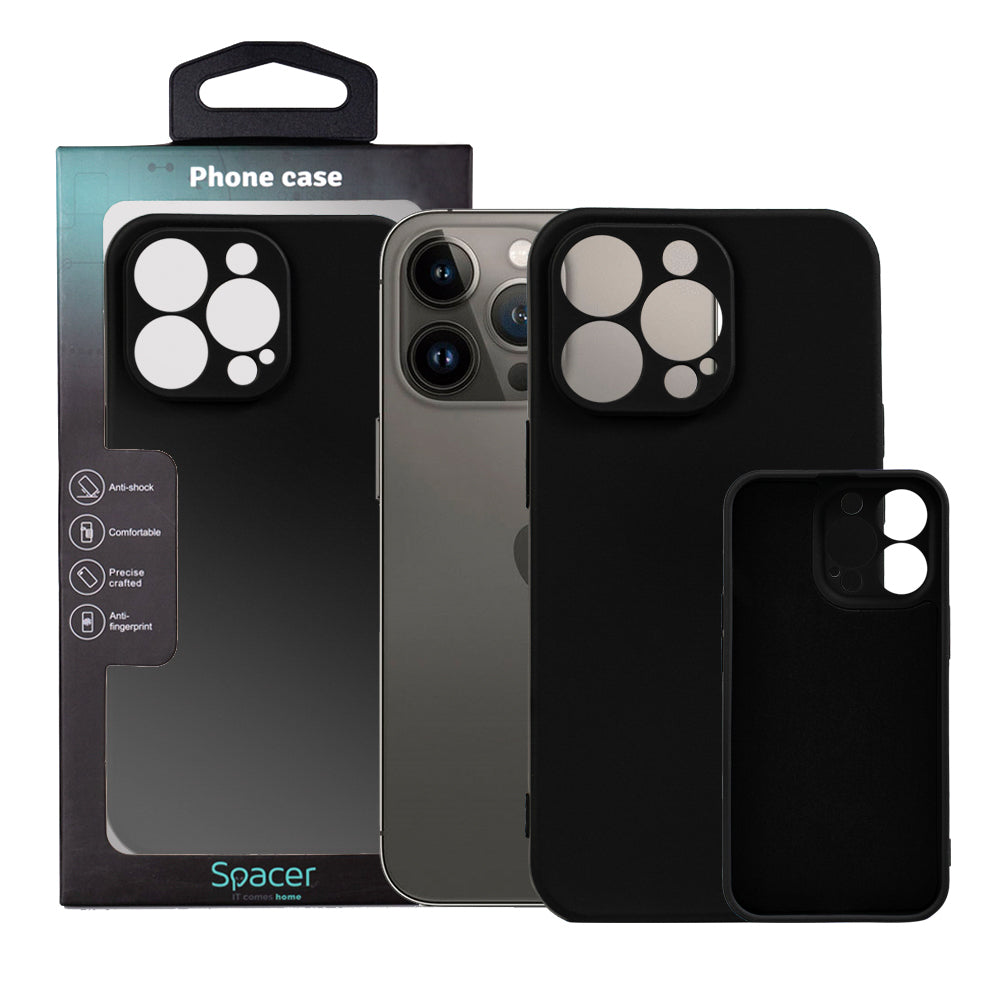 Husa Iphone 13 Pro Spacer, grosime 1.5mm, material flexibil TPU, negru "SPPC-AP-IP13P-TPU"