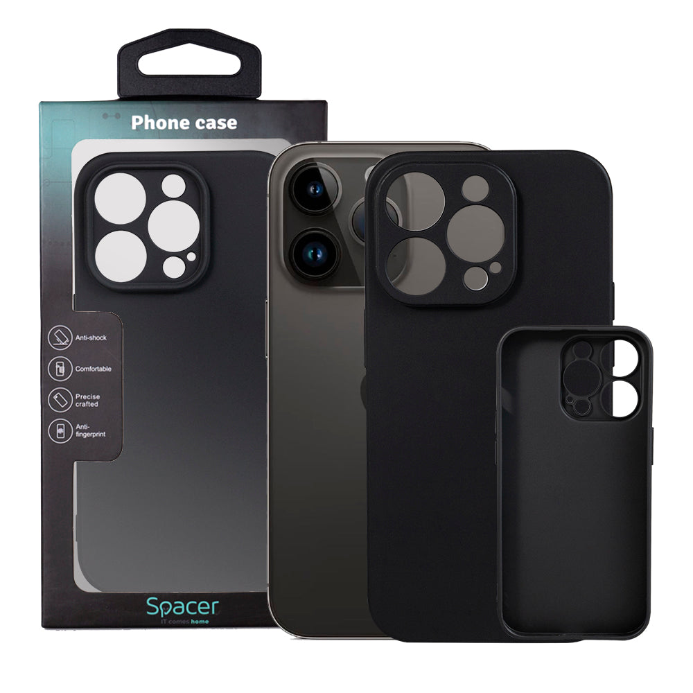 Husa Iphone 14 Pro Spacer, grosime 1.5mm, material flexibil TPU, negru "SPPC-AP-IP14P-TPU"