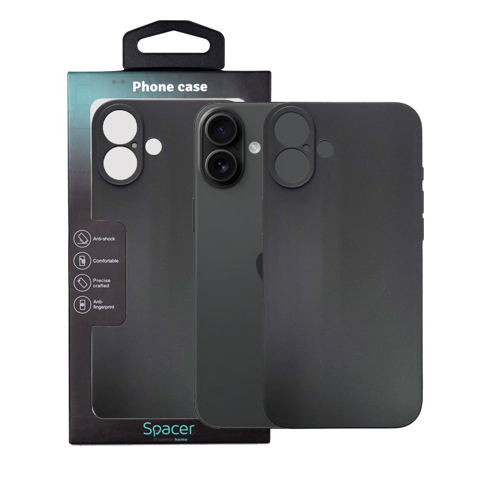 Husa Iphone 16 Plus Spacer, grosime 1.5mm, material flexibil TPU, negru "SPPC-AP-IP16PL-TPU"