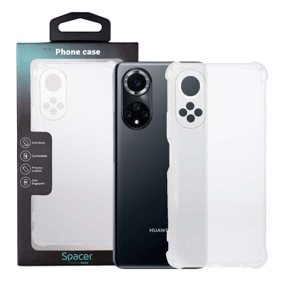 Husa Huawei telefon Nova 9, transparent, tip back cover, protectie suplimentara antisoc la colturi, material flexibil TPU, "SPPC-HU-N9-CLR"
