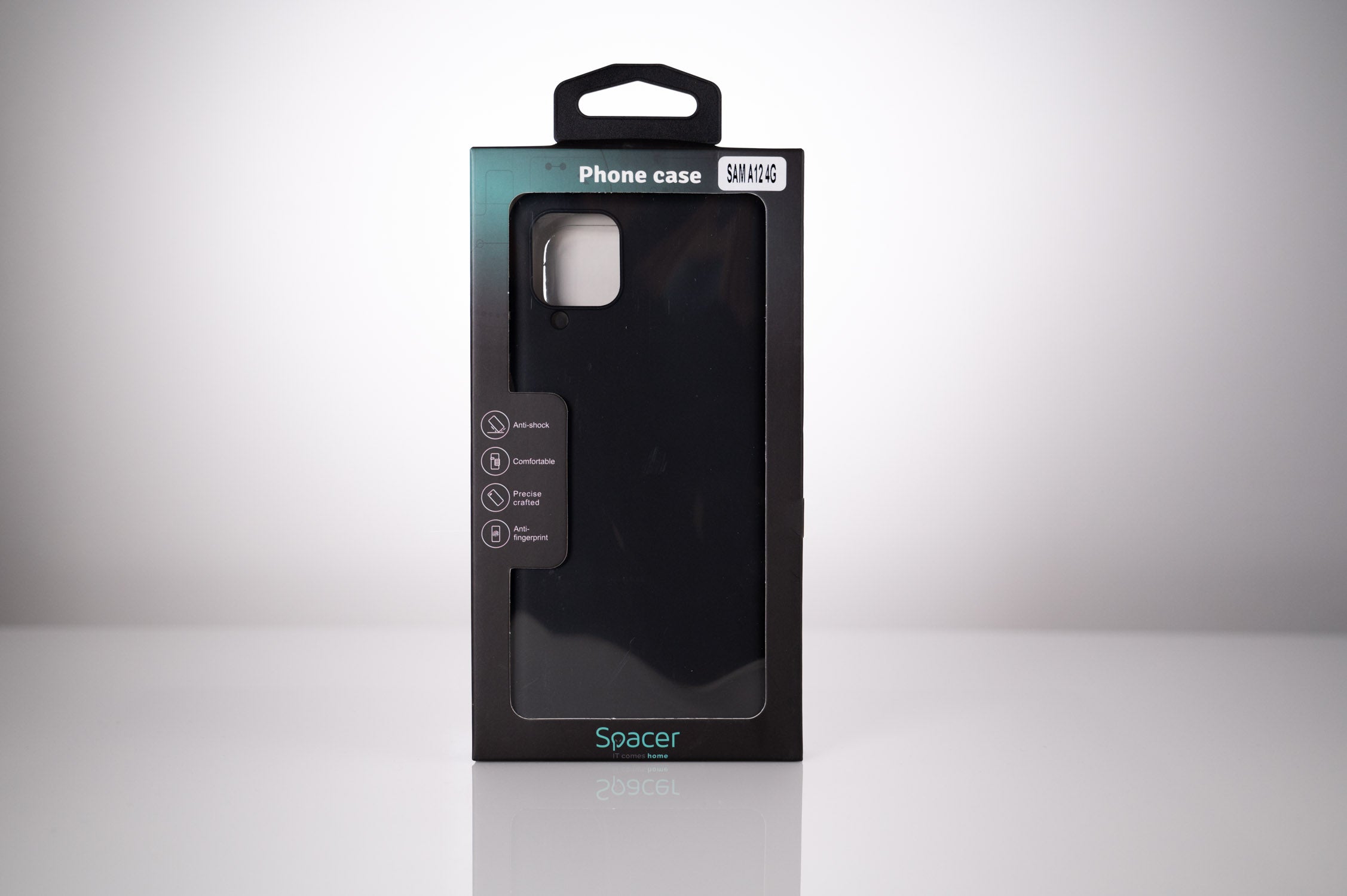 Husa Samsung Galaxy A12 Spacer, negru, grosime 1.5mm, material flexibil TPU "SPPC-SM-GX-A12-TPU"