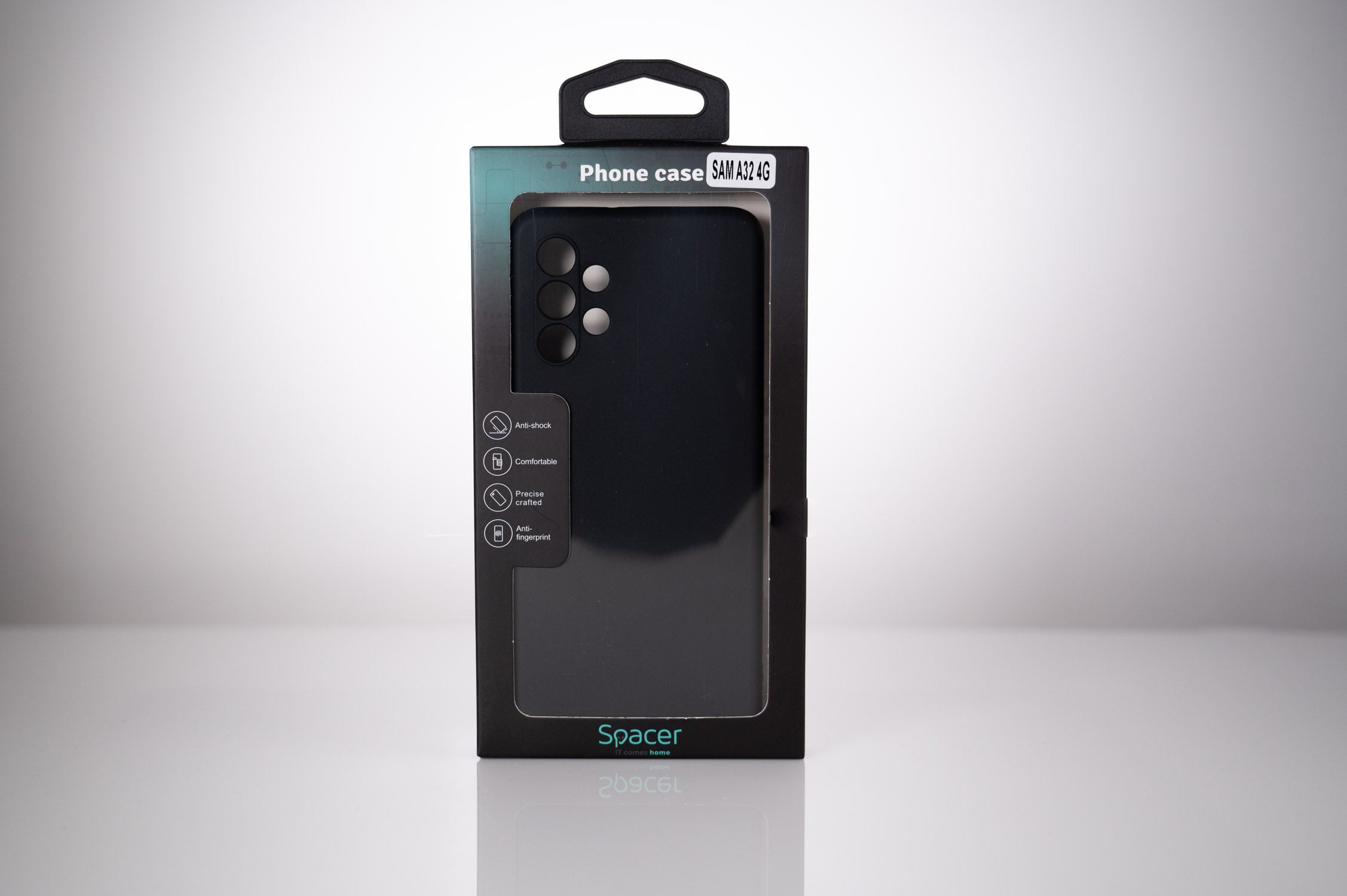 Husa Samsung Galaxy A32 4G Spacer, negru, grosime 1.5mm, material flexibil TPU "SPPC-SM-GX-A324G-TPU"