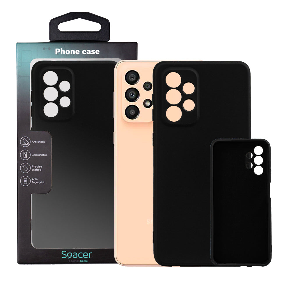 Husa Samsung Galaxy A33 Spacer, negru, grosime 2mm, material flexibil silicon + interior cu microfibra "SPPC-SM-GX-A33-SLK"