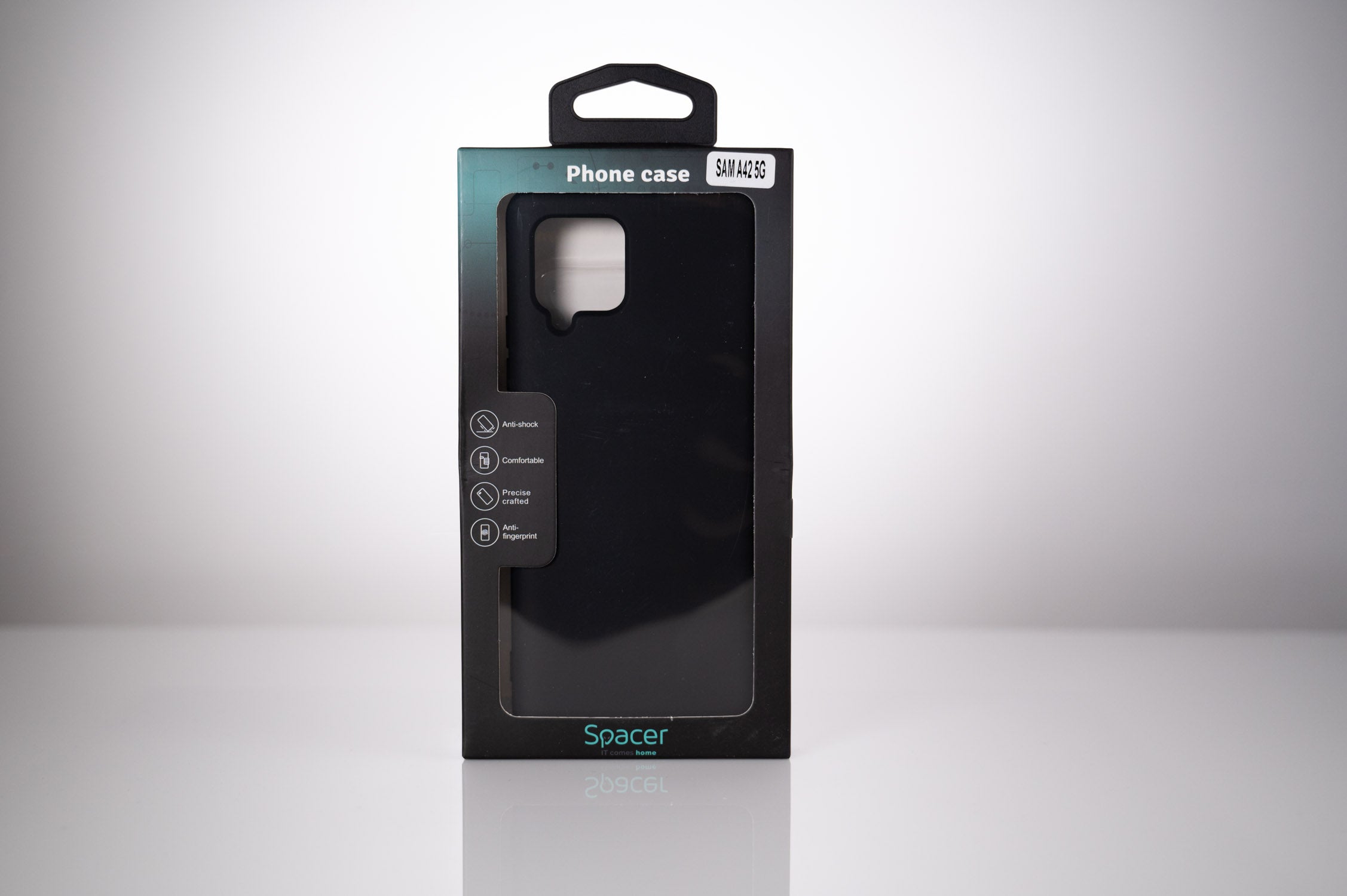 Husa Samsung Galaxy A42 Spacer, negru, grosime 2mm, material flexibil silicon + interior cu microfibra "SPPC-SM-GX-A42-SLK"