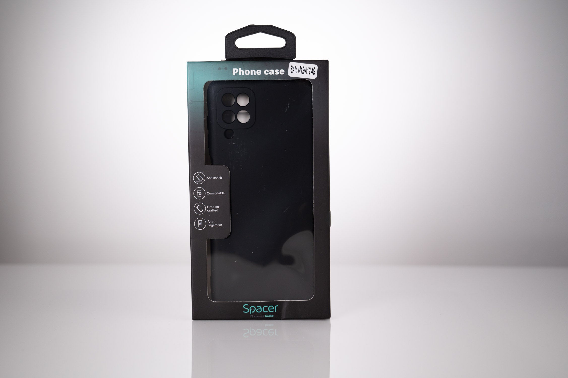 Husa Samsung Galaxy M12 Spacer, negru, grosime 2mm, material flexibil silicon + interior cu microfibra "SPPC-SM-GX-M12-SLK"