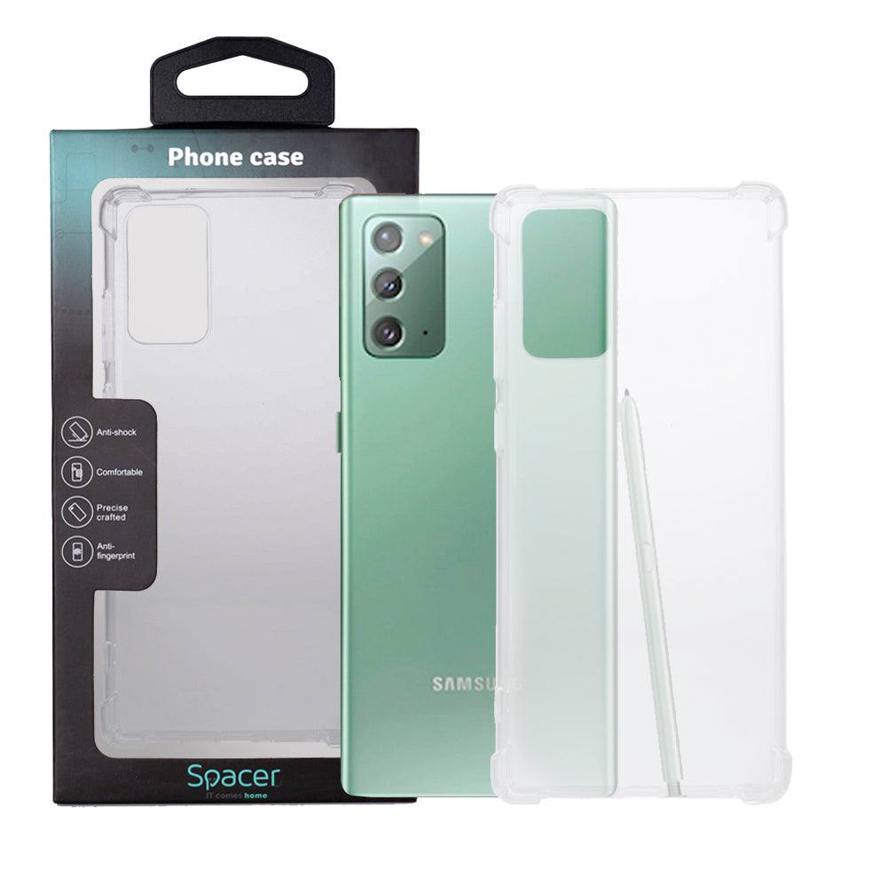 Husa Samsung Galaxy Note 20 Spacer, transparenta, grosime 1.5mm, protectie suplimentara antisoc la colturi, material flexibil TPU "SPPC-SM-GX-N20-CLR"