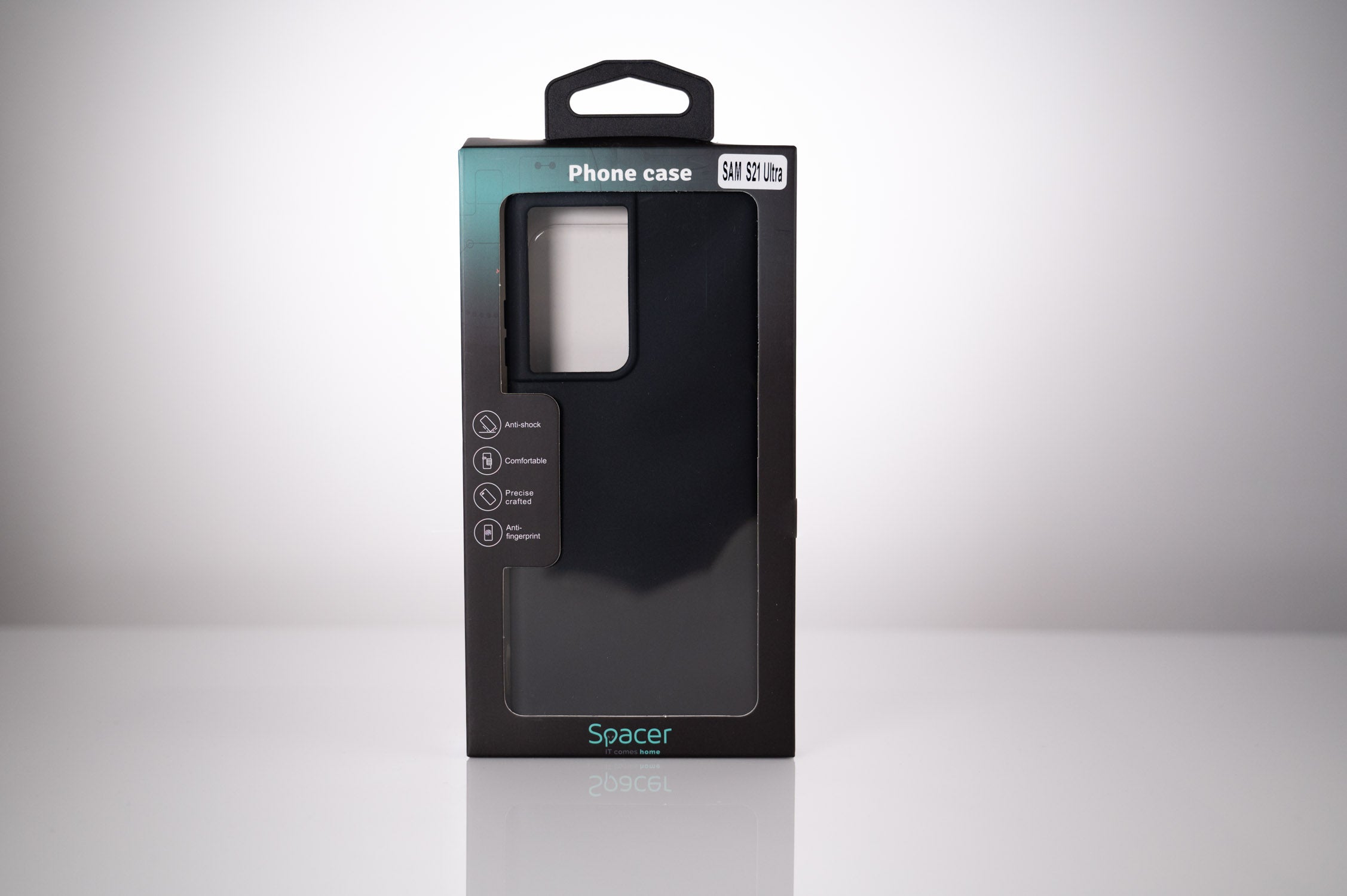 Husa Samsung Galaxy S21 Ultra Spacer, negru, grosime 1.5mm, material flexibil TPU "SPPC-SM-GX-S21U-TPU"