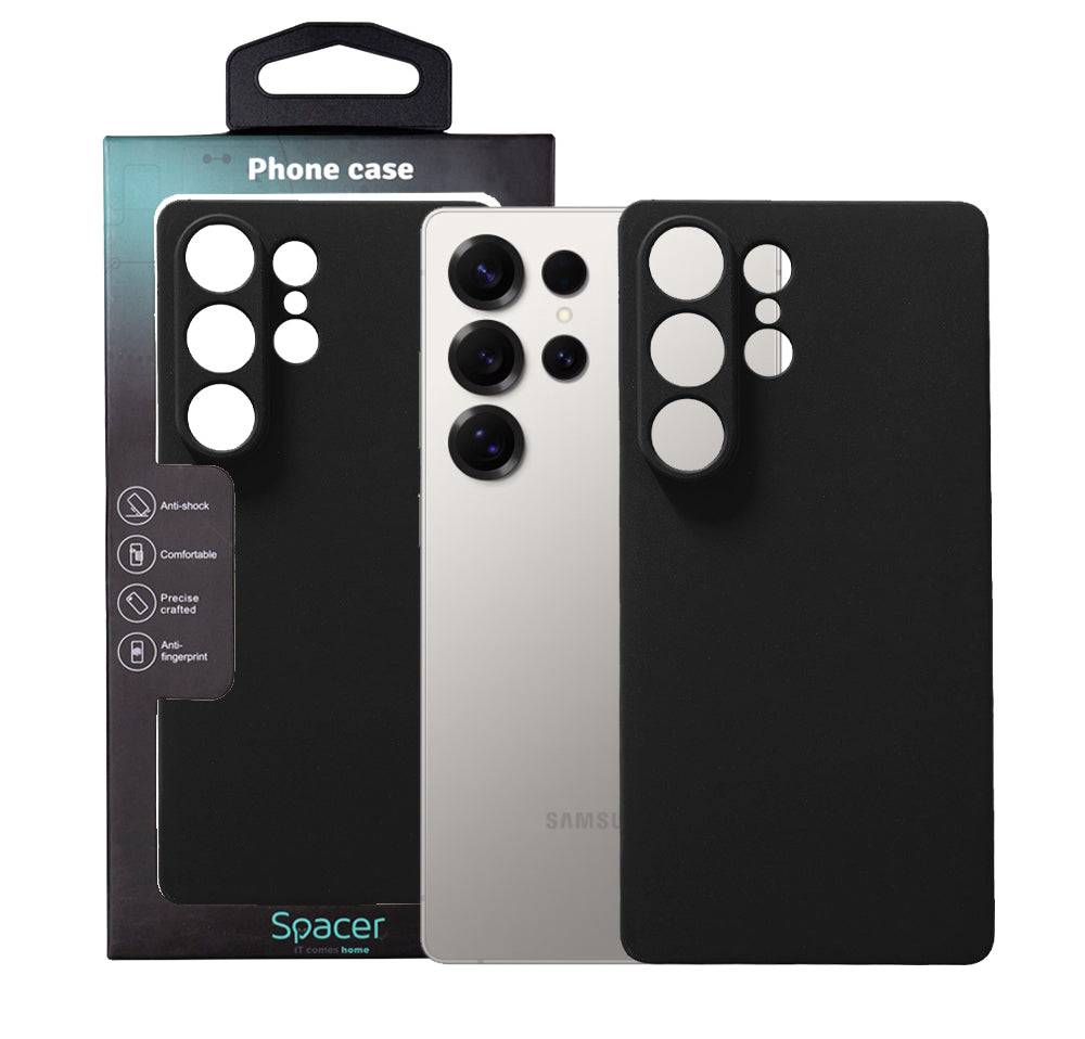 Husa Samsung Galaxy S25 Spacer, negru, grosime 1.5mm, material flexibil TPU "SPPC-SM-GX-S25-TPU"