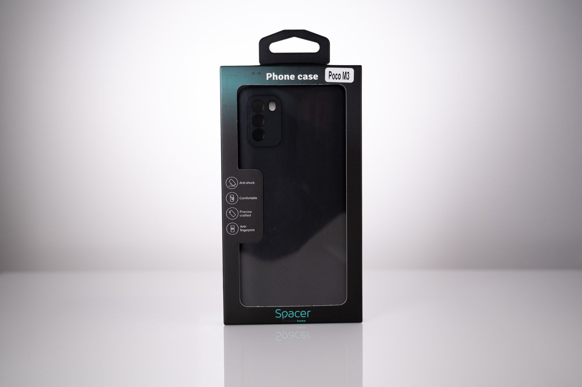 Husa Xiaomi Pocophone M3 Spacer, negru, grosime 1.5mm, material flexibil TPU "SSPPC-XI-PC-M3-TPU"