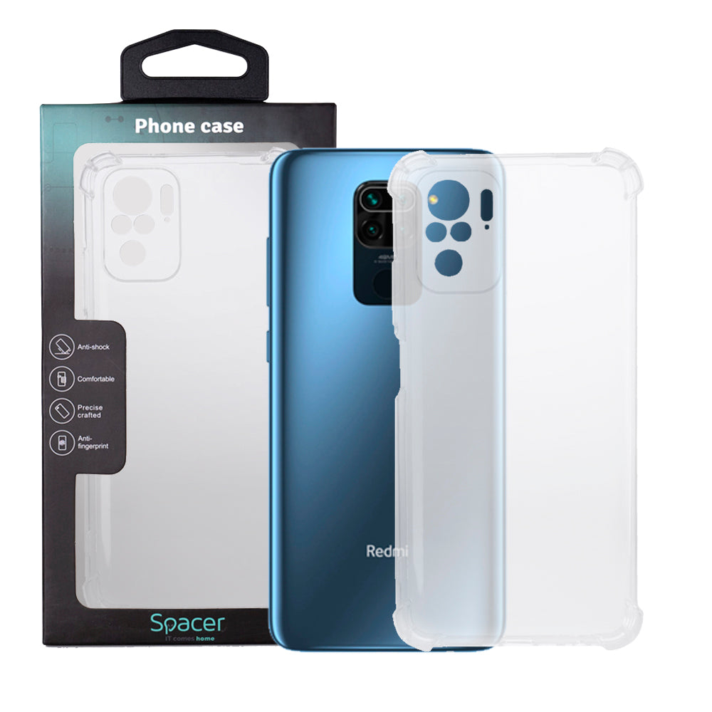 Husa Xiaomi Redmi Note 10 S Spacer, transparenta, grosime 1.5mm, protectie suplimentara antisoc la colturi, material flexibil TPU "SPPC-XI-RM-N10S-CLR"
