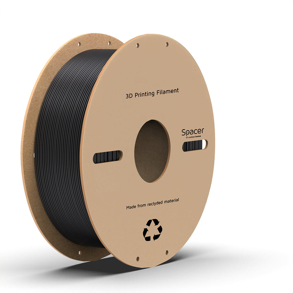 FILAMENT Spacer pt. imprimanta 3D - PLA, 1.75mm diamentru, 1Kg / bobina, aprox. 330m, topire 195-235 grC, black, "SPPF-3DP-PLA1.75-01-BK"