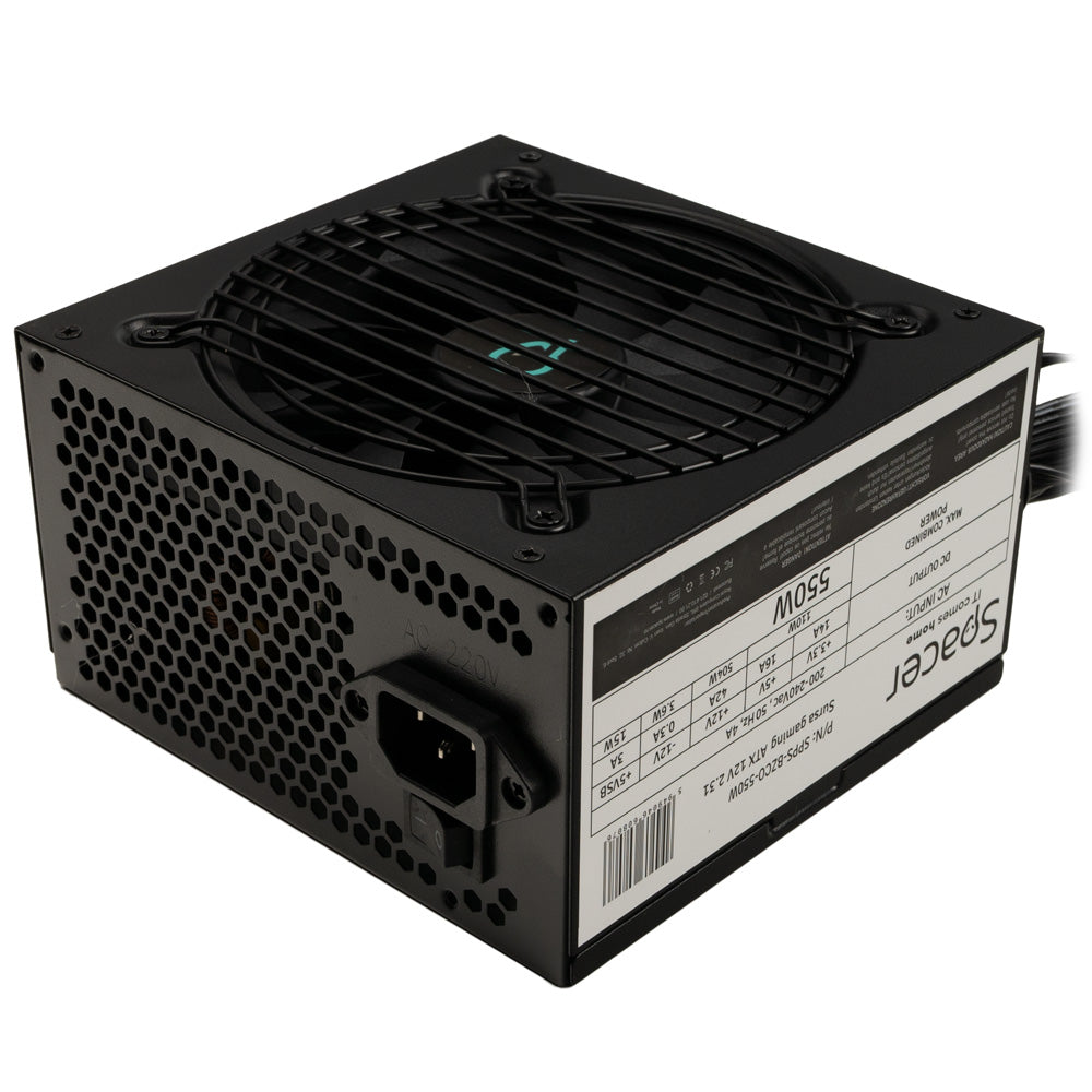 SURSA SPACER BZCO-550 80+ Bronze compatible, 550w, fan 120mm, MB (20+4) x1, CPU (4+4) x2, PCI-E (6+2) x2, SATA x6, Molex x3, *retail* "SPPS-BZCO-550"