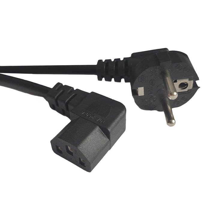 Cablu alimentare SPACER 1.8m, intrare Shucko, iesire C13 (conector 90 grade), 10A, negru, "SPPW-SCHK-C13GR90-10A-1.8" –