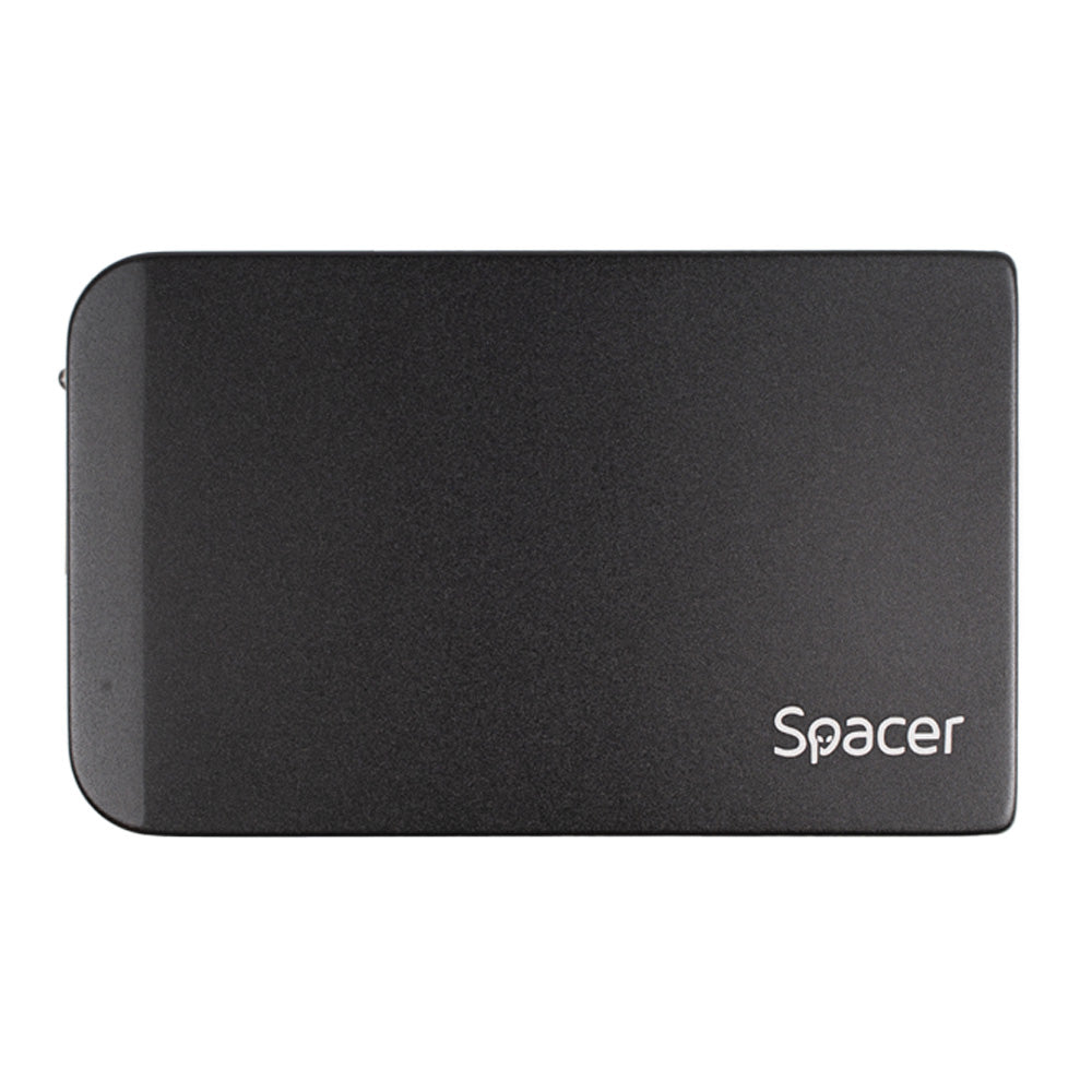 RACK extern SPACER, pt HDD/SSD, 2.5 inch, S-ATA, interfata PC USB 3.0, Husa piele sintetitca, aluminiu, negru, "SPR-25611" 45503295