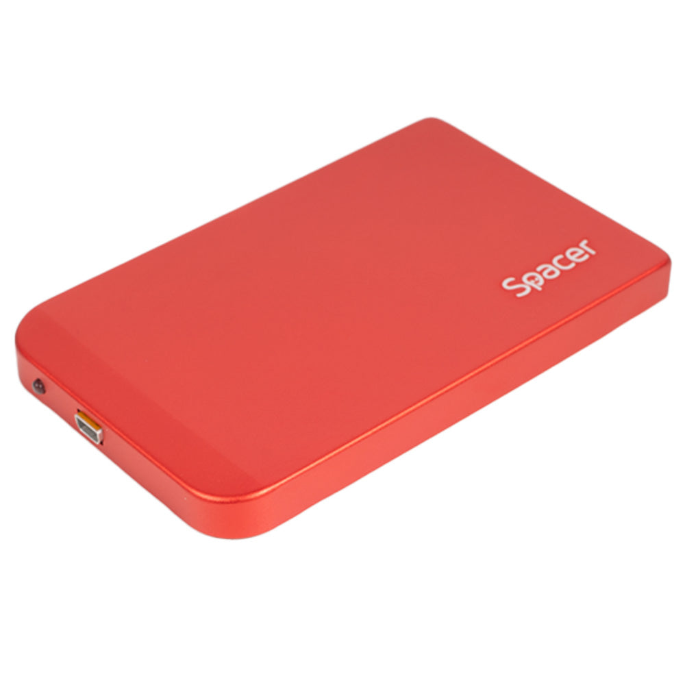 RACK extern SPACER, pt HDD/SSD, 2.5 inch, S-ATA, interfata PC USB 3.0, Husa piele sintetitca, aluminiu, rosu, "SPR-25611R"