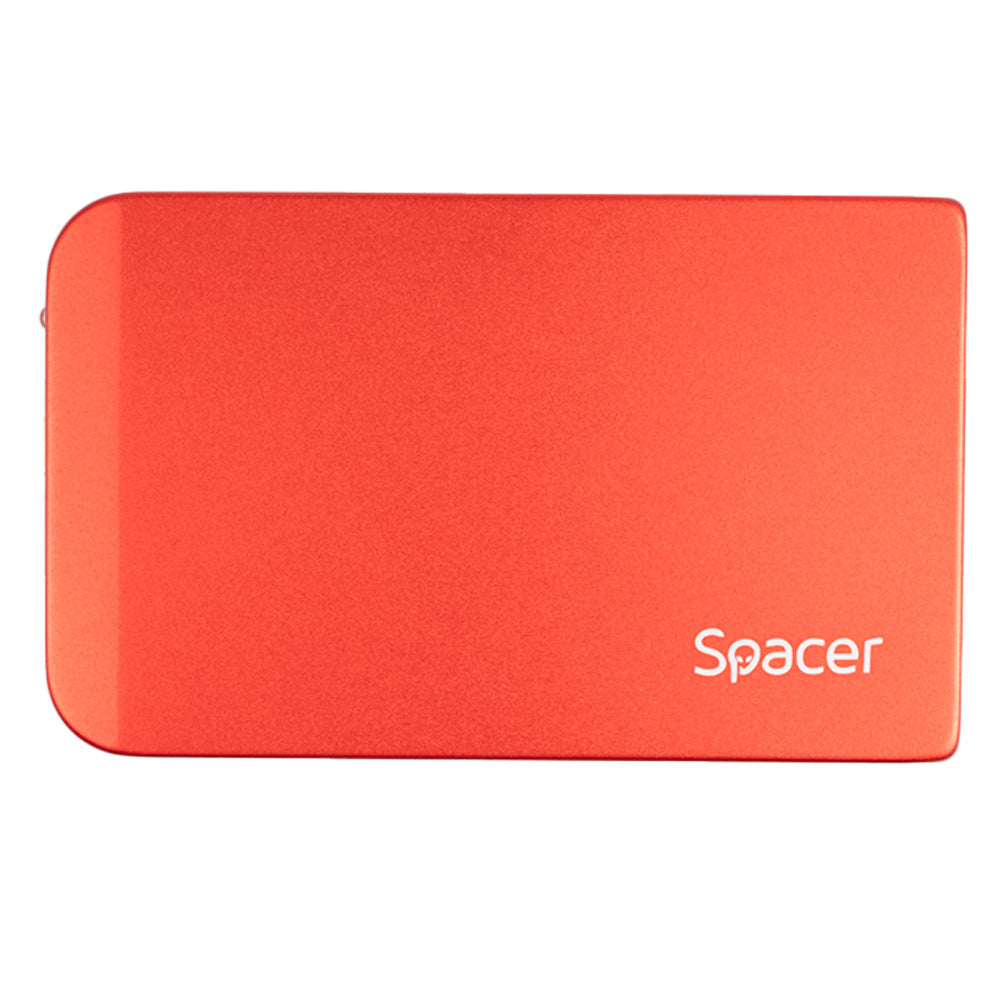 RACK extern SPACER, pt HDD/SSD, 2.5 inch, S-ATA, interfata PC USB 3.0, Husa piele sintetitca, aluminiu, rosu, "SPR-25611R"