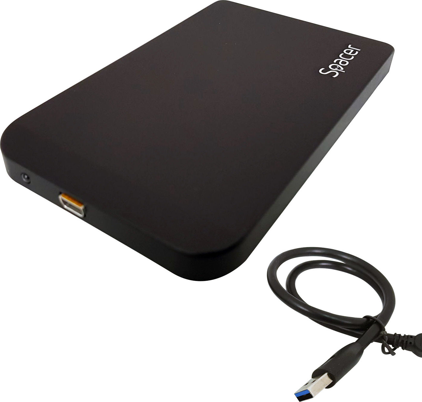 RACK extern SPACER, pt HDD/SSD, 2.5 inch, S-ATA, interfata PC USB 3.0, Husa piele sintetitca, aluminiu, negru, "SPR-25611" 45503295