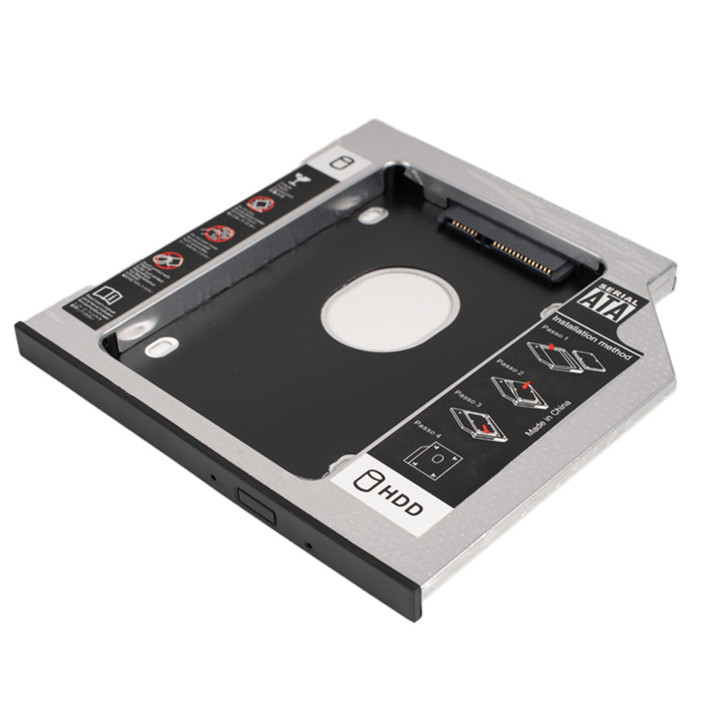 RACK intern SPACER, tip caddy 9.5mm, 5.25 inch la 2.5 inch, S-ATA, interfata PC S-ATA, metal, negru, "SPR-25DVDI"