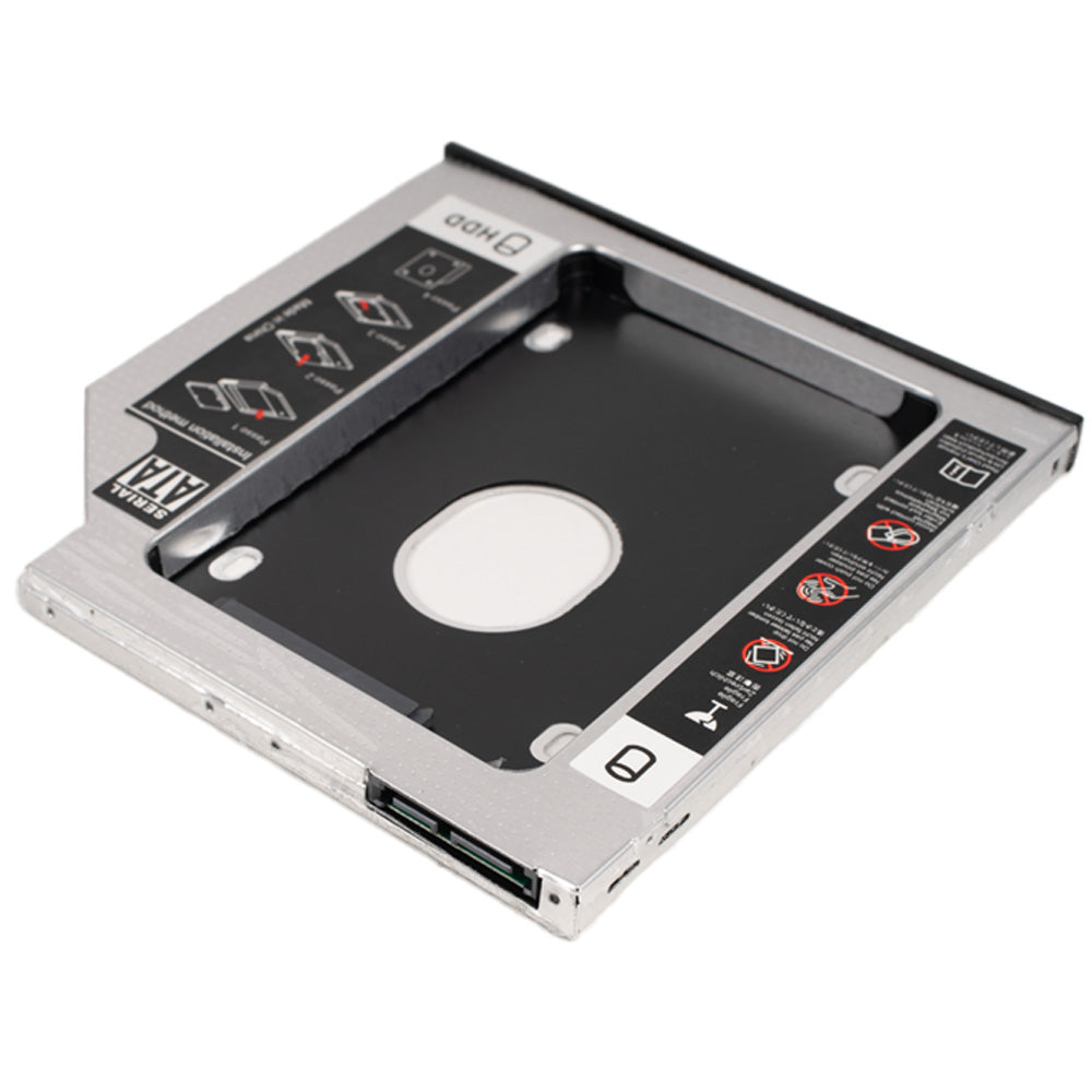 RACK intern SPACER, tip caddy 9.5mm, 5.25 inch la 2.5 inch, S-ATA, interfata PC S-ATA, metal, negru, "SPR-25DVDI"