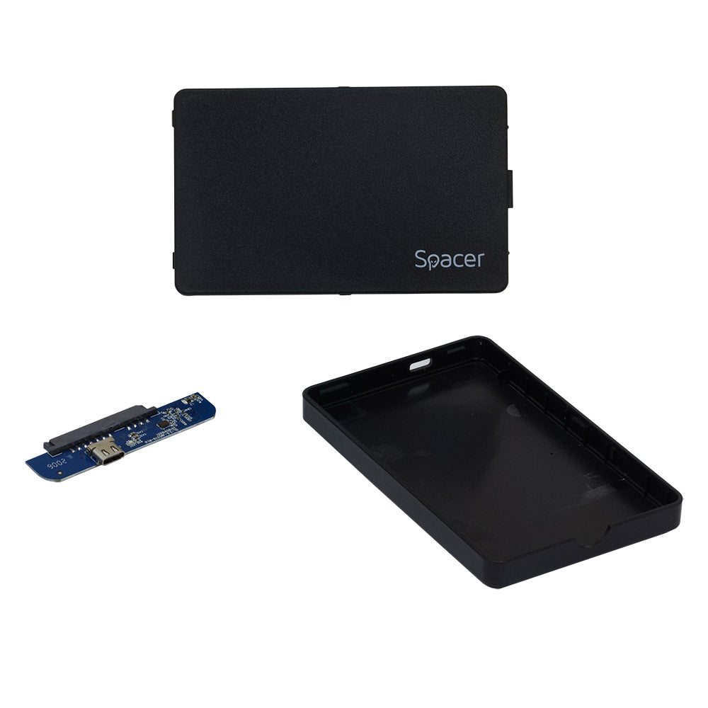 RACK extern SPACER, pt HDD/SSD, 2.5 inch, S-ATA, interfata PC USB 3.1 Type C, plastic, negru, "SPR-TYPE-C-01"