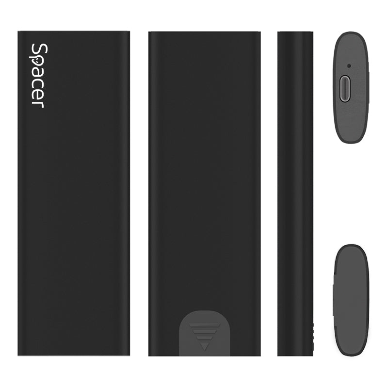 RACK extern SPACER, pt. SSD M.2 PCIe NVME, interfata PC USB 3.1 Type C, aluminiu, negru, "SPRK-M2TYPEC-04"