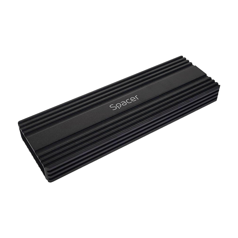 RACK extern SPACER, pt. SSD M.2 PCIe NVME, interfata PC USB 3.1 Type C, Striat, aluminiu, negru, "SPRK-M2TYPEC-05"