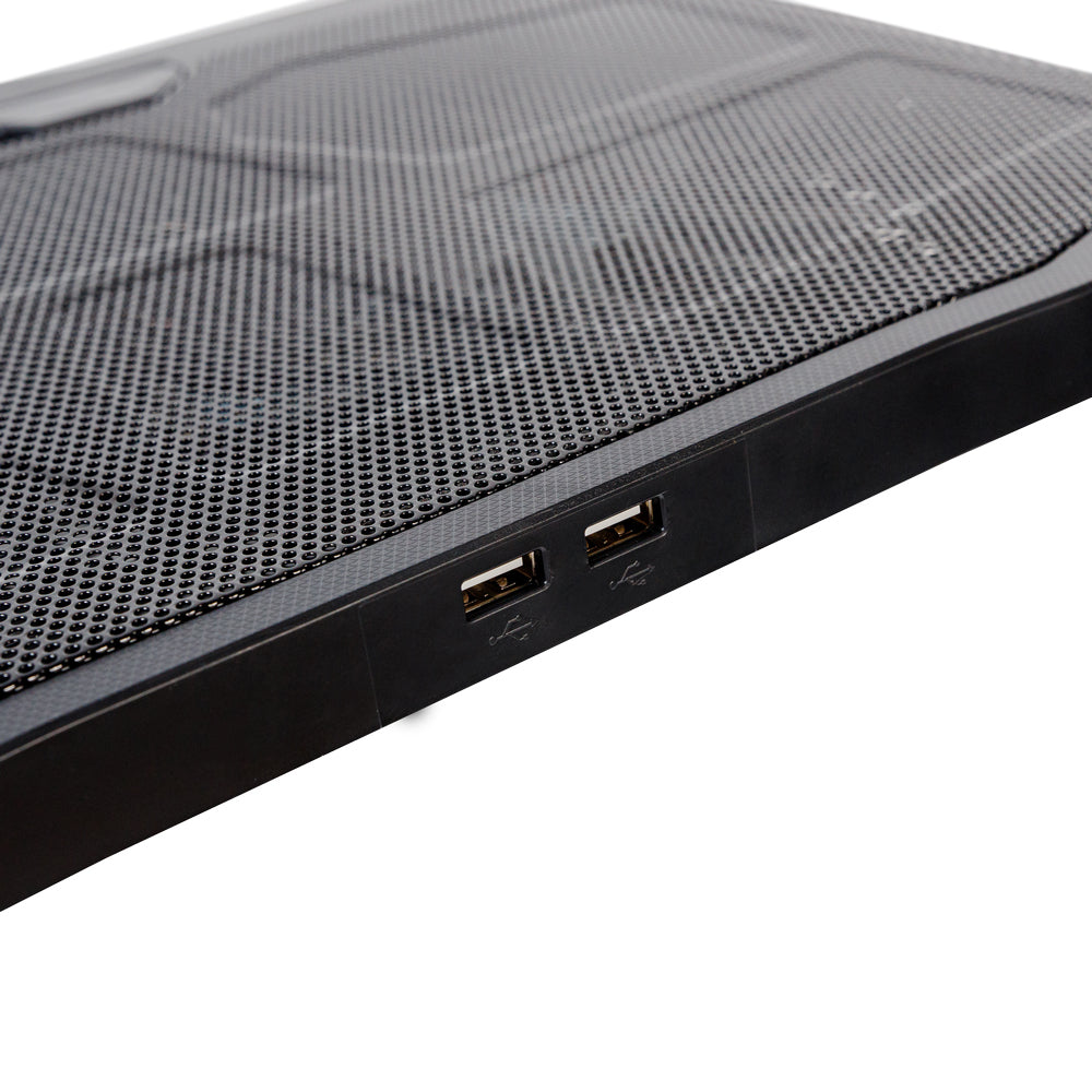 STAND SPACER notebook 17" Gaming, sita metal, Airflow: 72CFM, 2xfan 12.5cm, 2xfan 7cm, led blue, 2xUSB, Turatie reglabila, black, "SPS-Gaming"