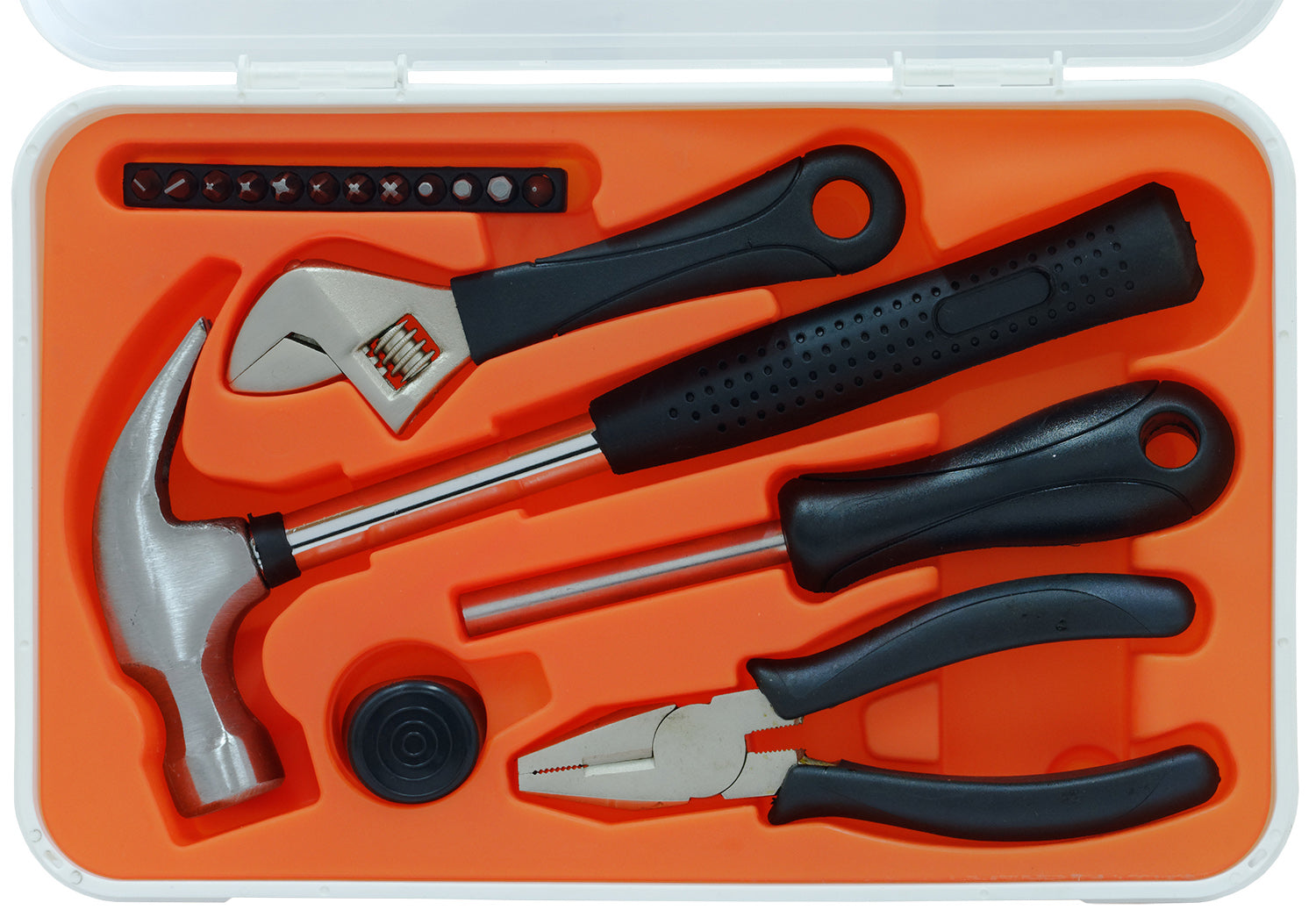 TRUSA scule SPACER contine 1 x ciocan, 1 x patent, 1 x surubelnita, 12 x capete surubelnita, 1 x cheie reglabila, 1 x protectie cauciuc ciocan, 1 x cutie transport si depozitare " SPT-HANDY-17"
