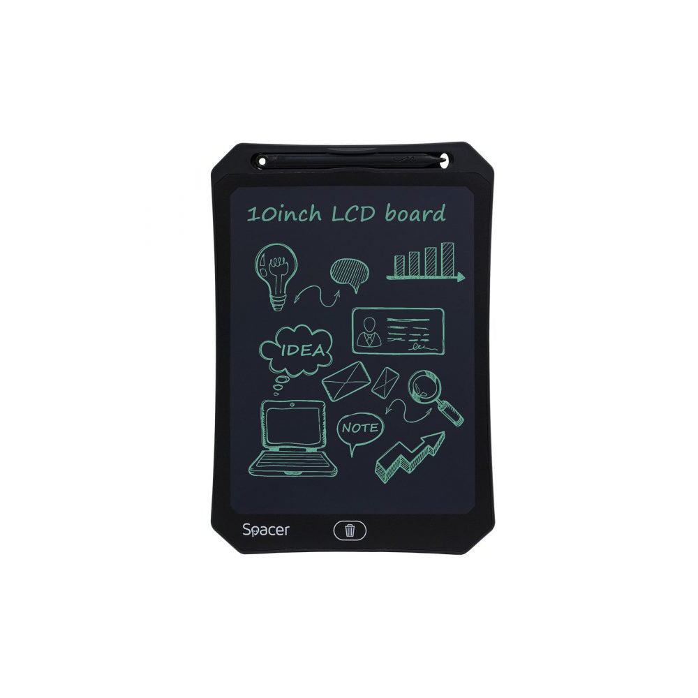 TABLETA LED SPACER pentru scris si desenat, interactiva, e-learning, 10 display, black, baterie CR2025 "SPTB-LED-10"