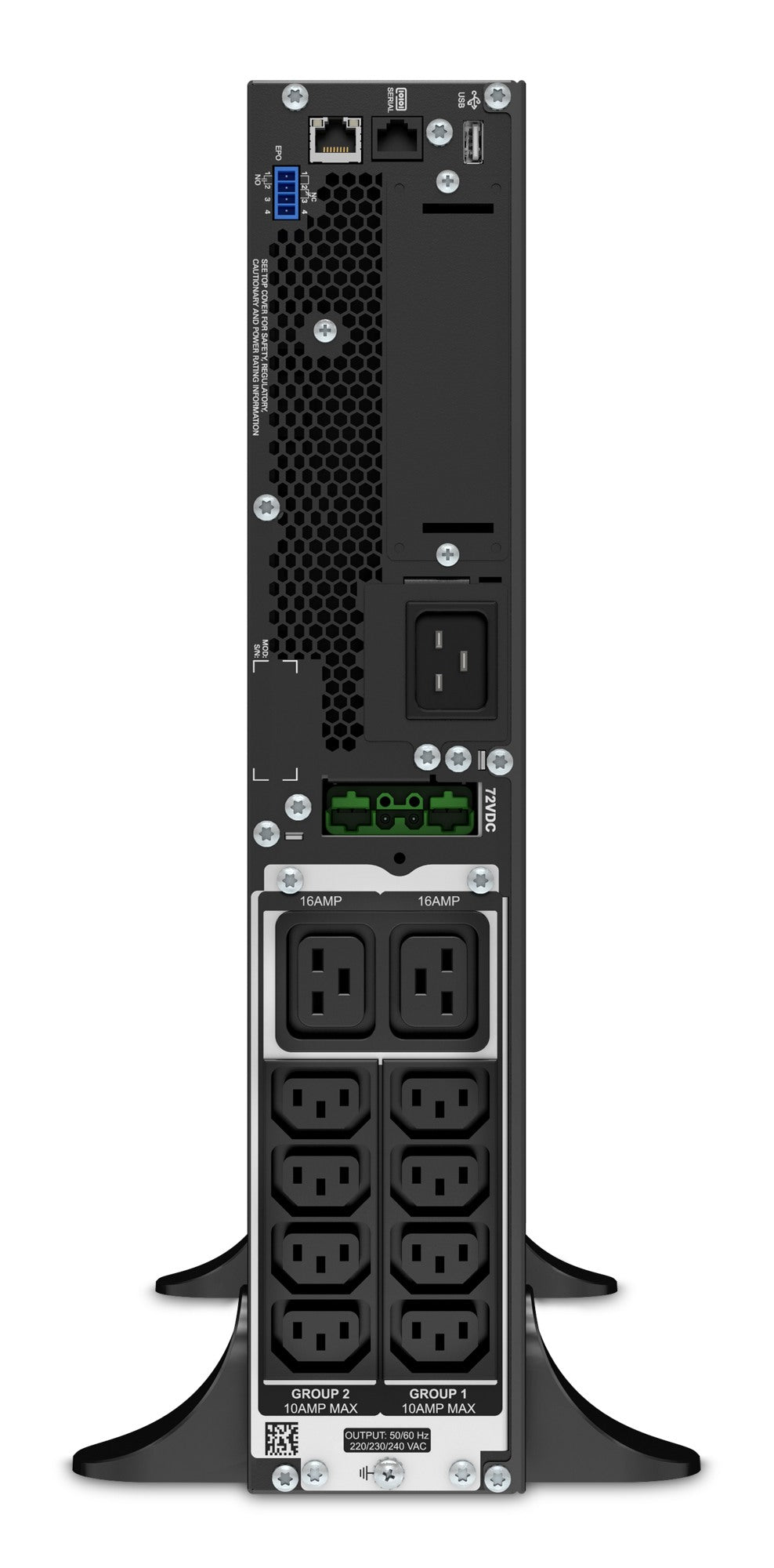 UPS APC, "Smart-UPS SRT", Online cu sinusoida pura, tower, 2200VA / 1980W, AVR, IEC x 10, 1 x baterie APCRBC141, display LCD, back-up 11 - 20 min., "SRT2200XLI"