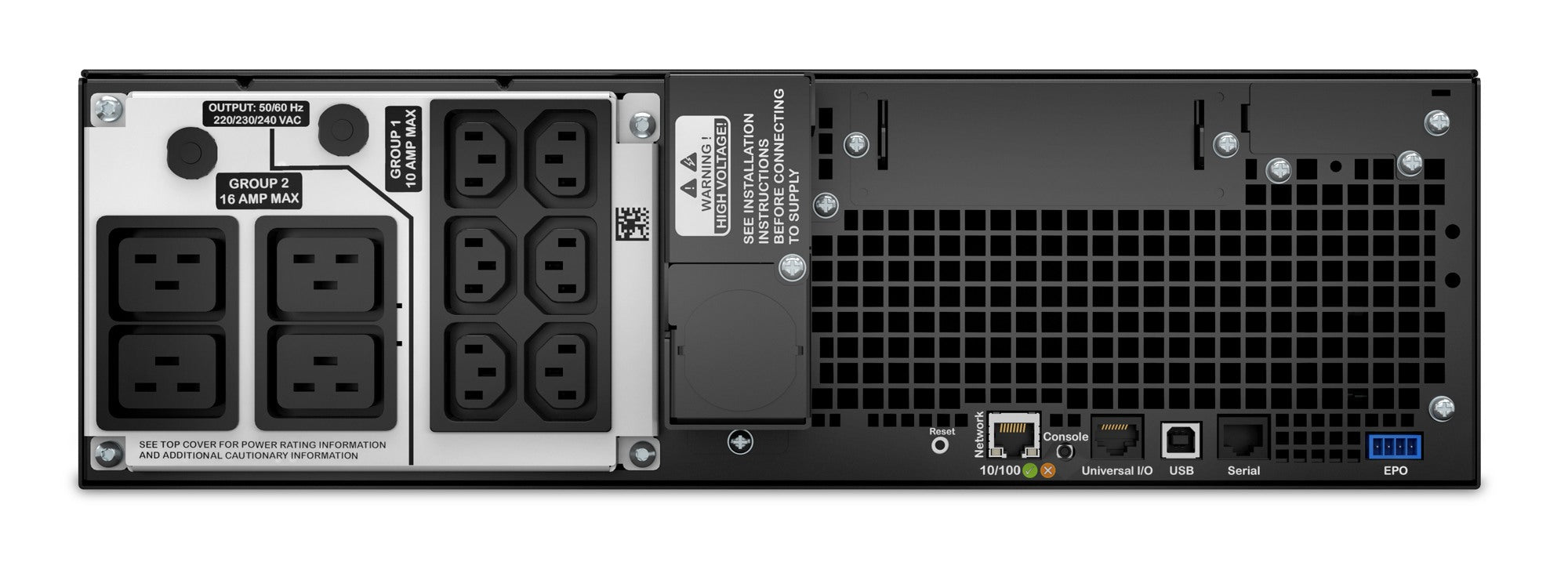 UPS APC " Smart-UPS SRT" Online cu sin pura,rack,5000VA /4500W,AVR,IECx10,1x,LCD,1-10 min,"SRT5KRMXLI",prelung garantie (WBEXTWAR1YR--05/WBEXTWAR3YR--05)