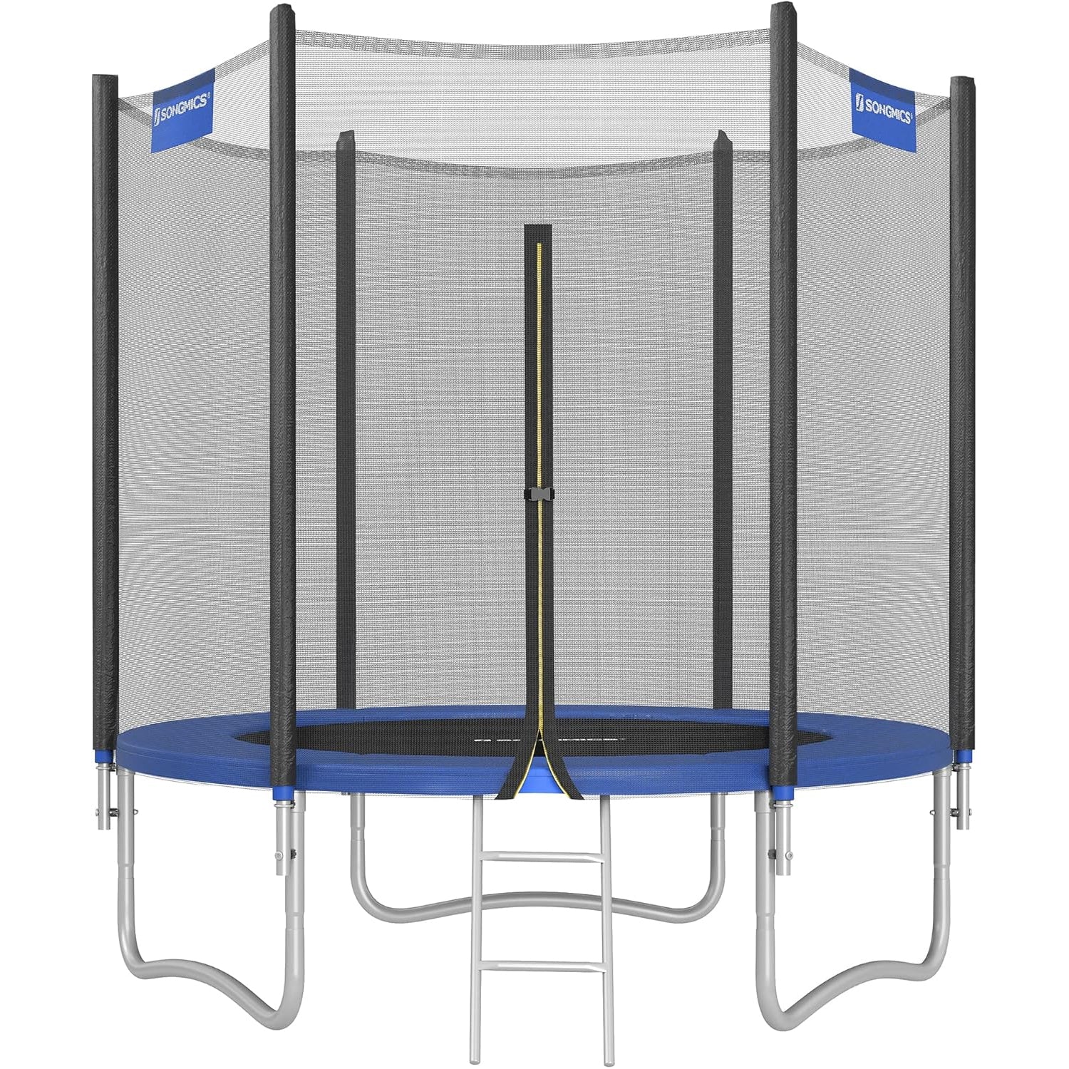 SONGMICS Trambulina pentru copii cu plasa de protectie exterioara, diametru 183 cm, 100 kg, albastru