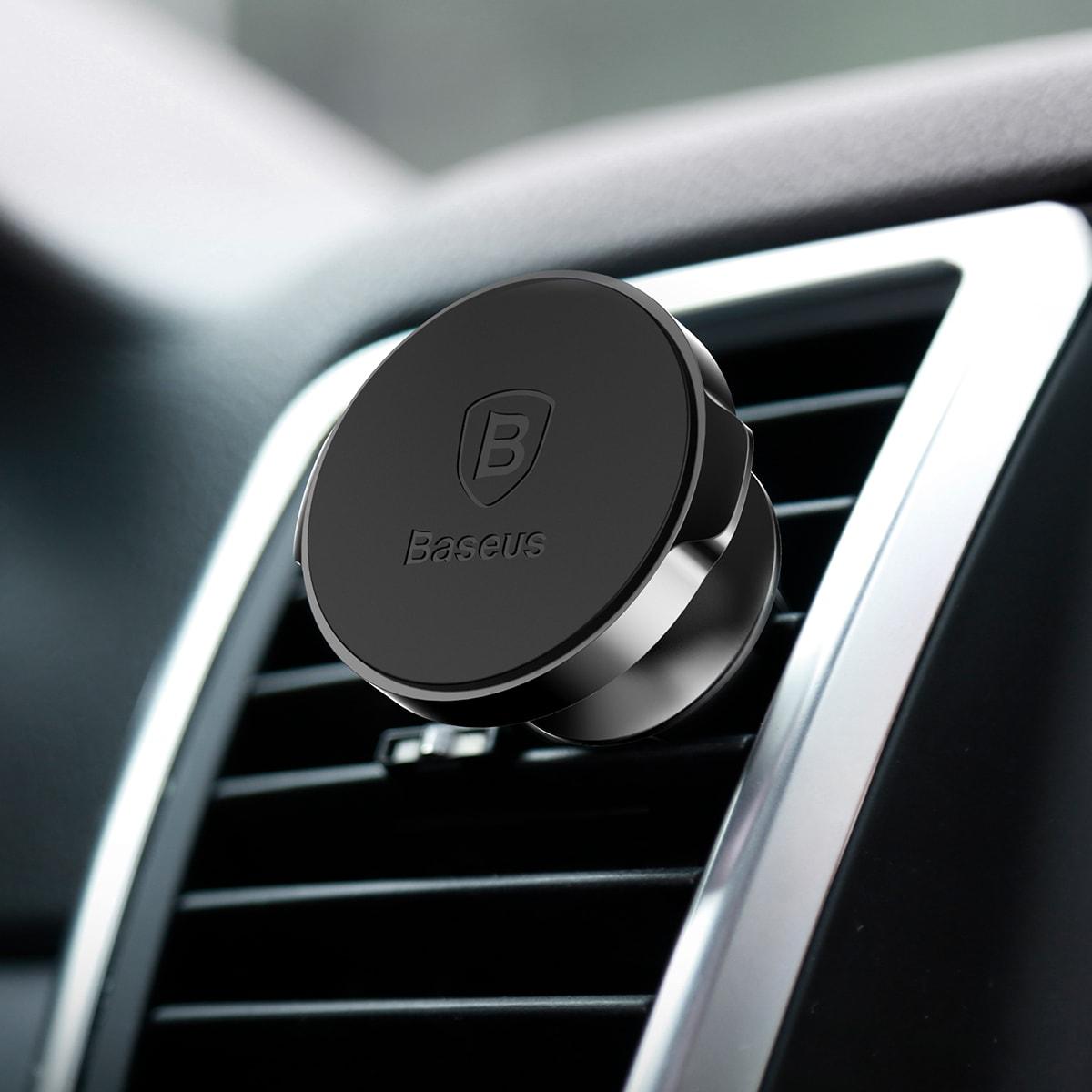 SUPORT AUTO Baseus Small Ears pt. SmartPhone, fixare grila ventilatie, unghi reglabil, negru "SUER-A01" - 6953156253025